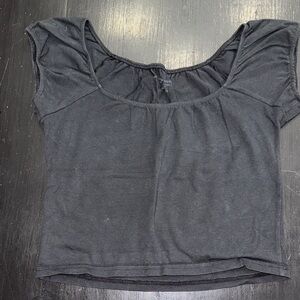 brandy melville short sleeve cropped black t shirt one size excellent condition